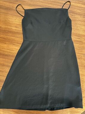 Aritzia/Sunday Best Black Mini Slip Dress with Spaghetti Straps